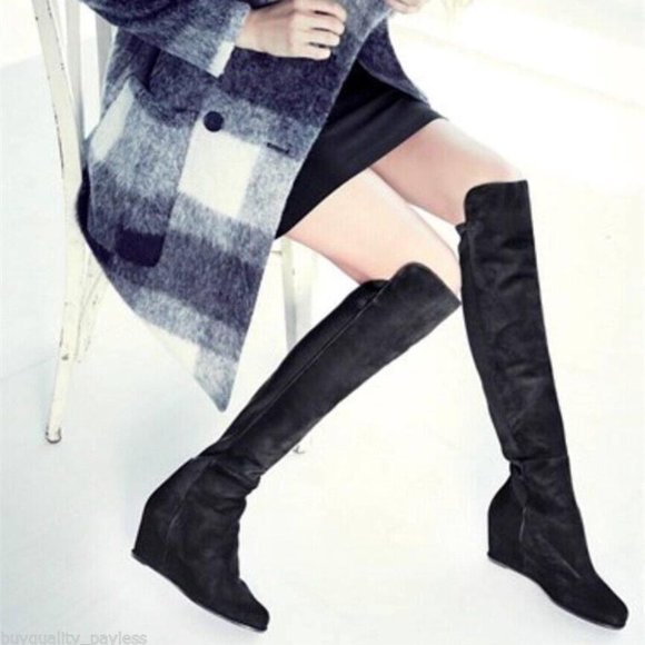 Stuart Weitzman Semi Over The Knee Suede Boots Women's 10.5 NEW IN BOX